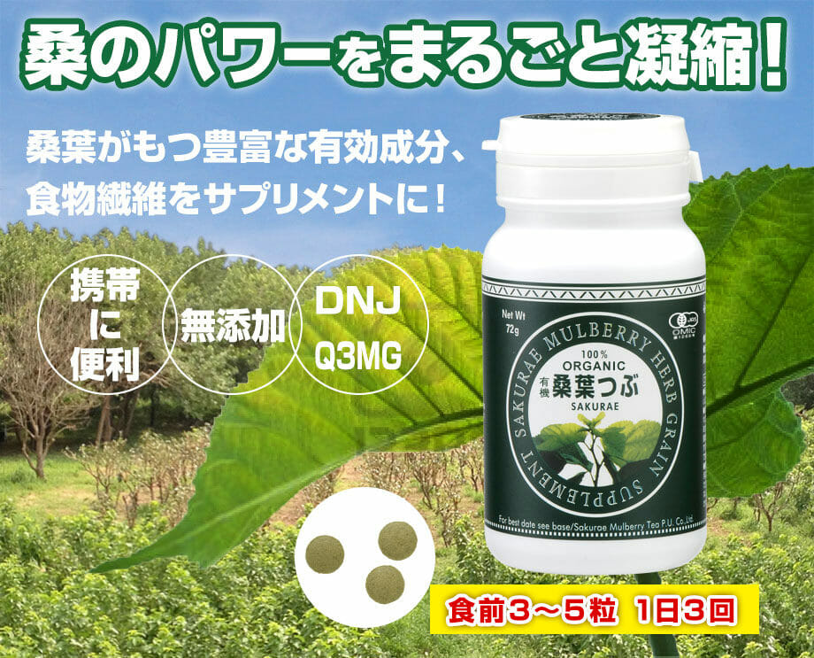 桜江町桑茶生産組合 有機桑葉つぶ 72g×3個セット