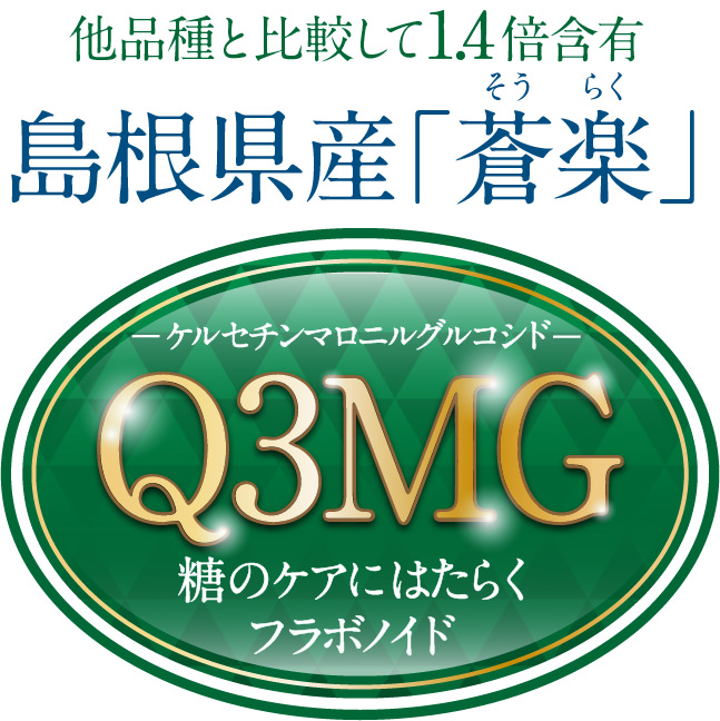 島根県の桑の葉「蒼楽（そうらく）」に含まれるQ3MGは他品種の約1.4倍
