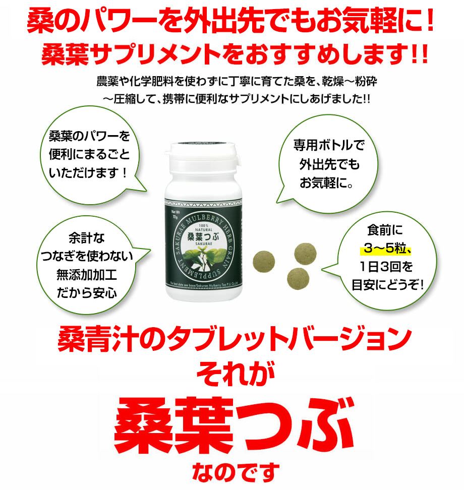 有機桑葉つぶがおすすめです