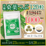 【終了】有機桑葉つぶ（120粒）1,944円→1,000円（送料無料）